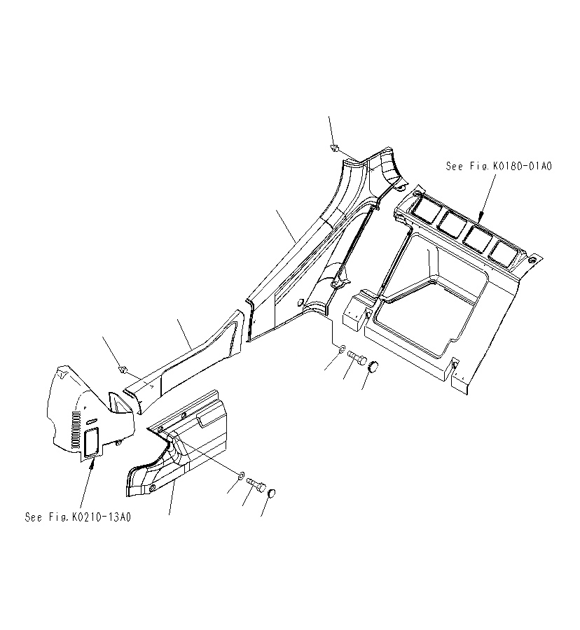 Схема запчастей Komatsu PC1250SP-8R - КАБИНА (COVER)(КАРЬЕРН СПЕЦ-Я) K