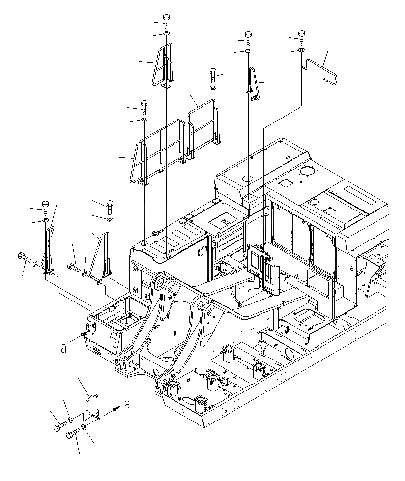 Схема запчастей Komatsu PC1250SP-8R - HANDRAIL M