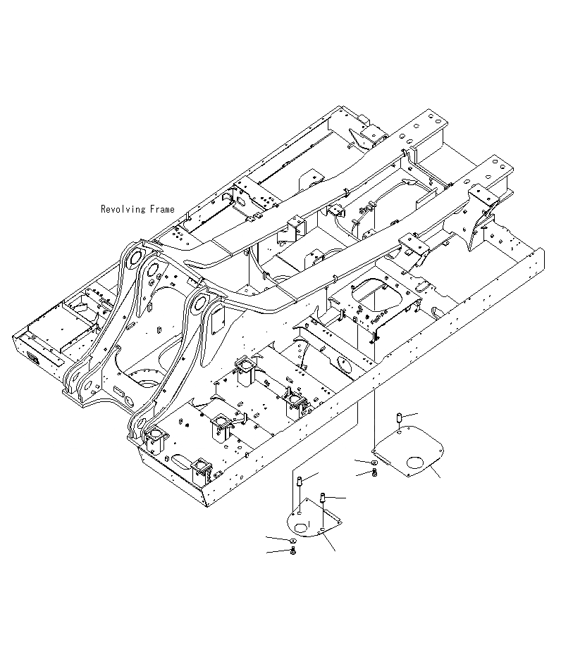 Схема запчастей Komatsu PC1250SP-8R - НИЖН. КРЫШКА (ОСНОВНАЯ РАМА)(ЦЕНТР.) M