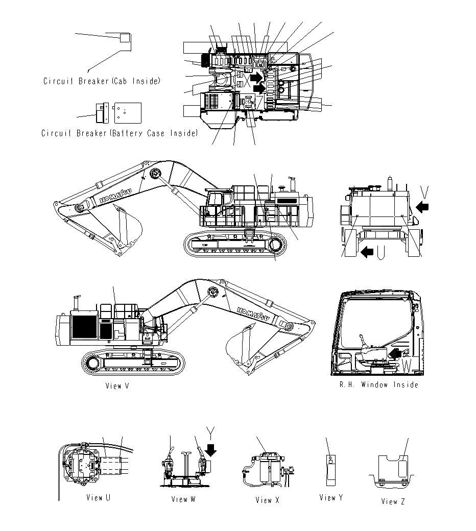 Схема запчастей Komatsu PC1250SP-8R - МАРКИРОВКА (ANTI SLIP)(АНГЛ.)(SP) U