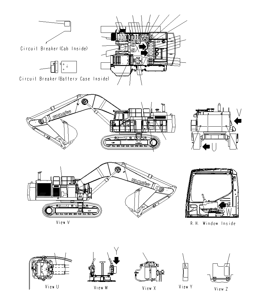 Схема запчастей Komatsu PC1250SP-8R - МАРКИРОВКА (ANTI SLIP)(ИНДОНЕЗИЯ) U