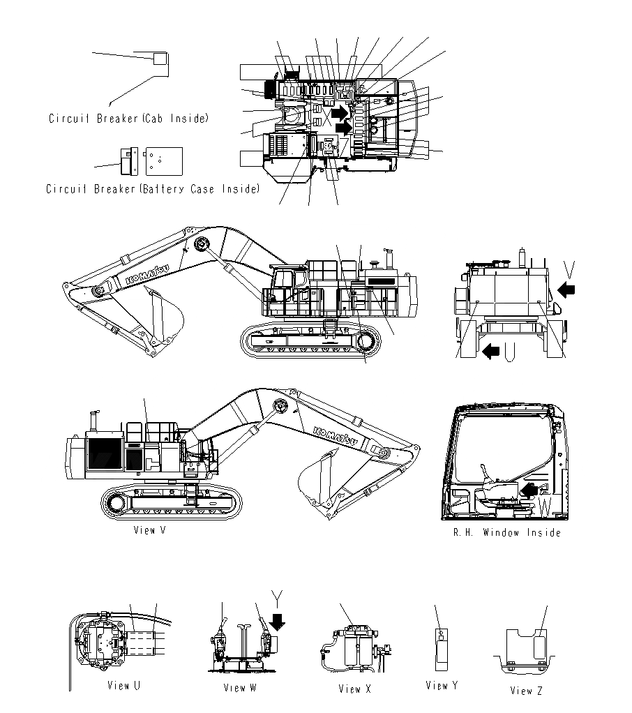 Схема запчастей Komatsu PC1250SP-8R - МАРКИРОВКА (ANTI SLIP)(ИНДОНЕЗИЯ)(SP) U