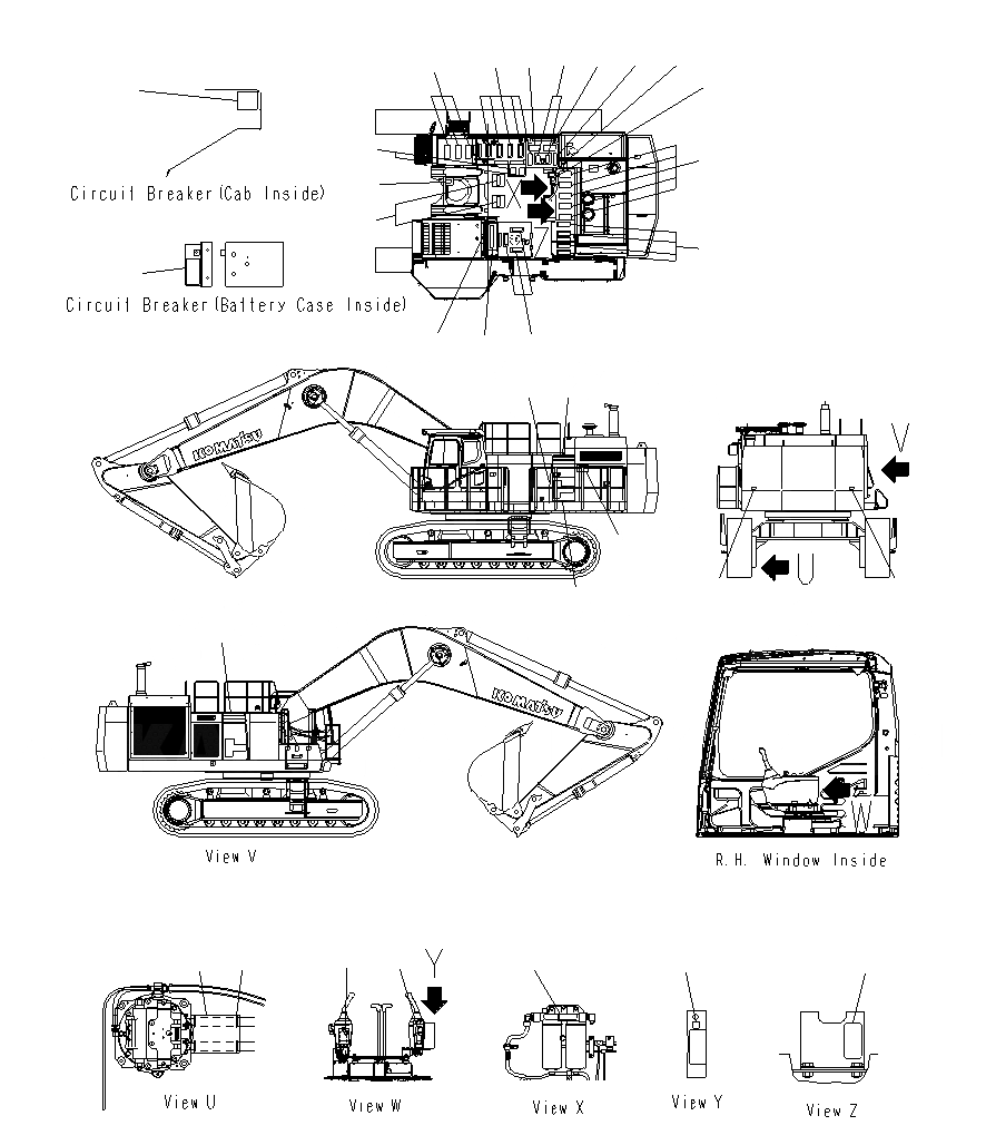 Схема запчастей Komatsu PC1250SP-8R - МАРКИРОВКА (ANTI SLIP)(АНГЛ.) U