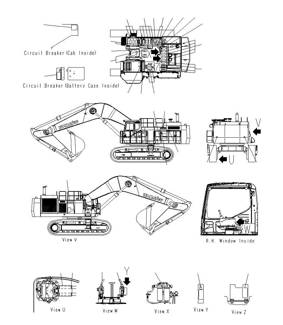 Схема запчастей Komatsu PC1250SP-8R - МАРКИРОВКА (ANTI SLIP)(ИНДОНЕЗИЯ)(SP) U