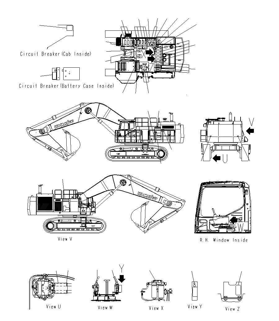 Схема запчастей Komatsu PC1250SP-8R - МАРКИРОВКА (ANTI SLIP)(АНГЛ.)(SP) U