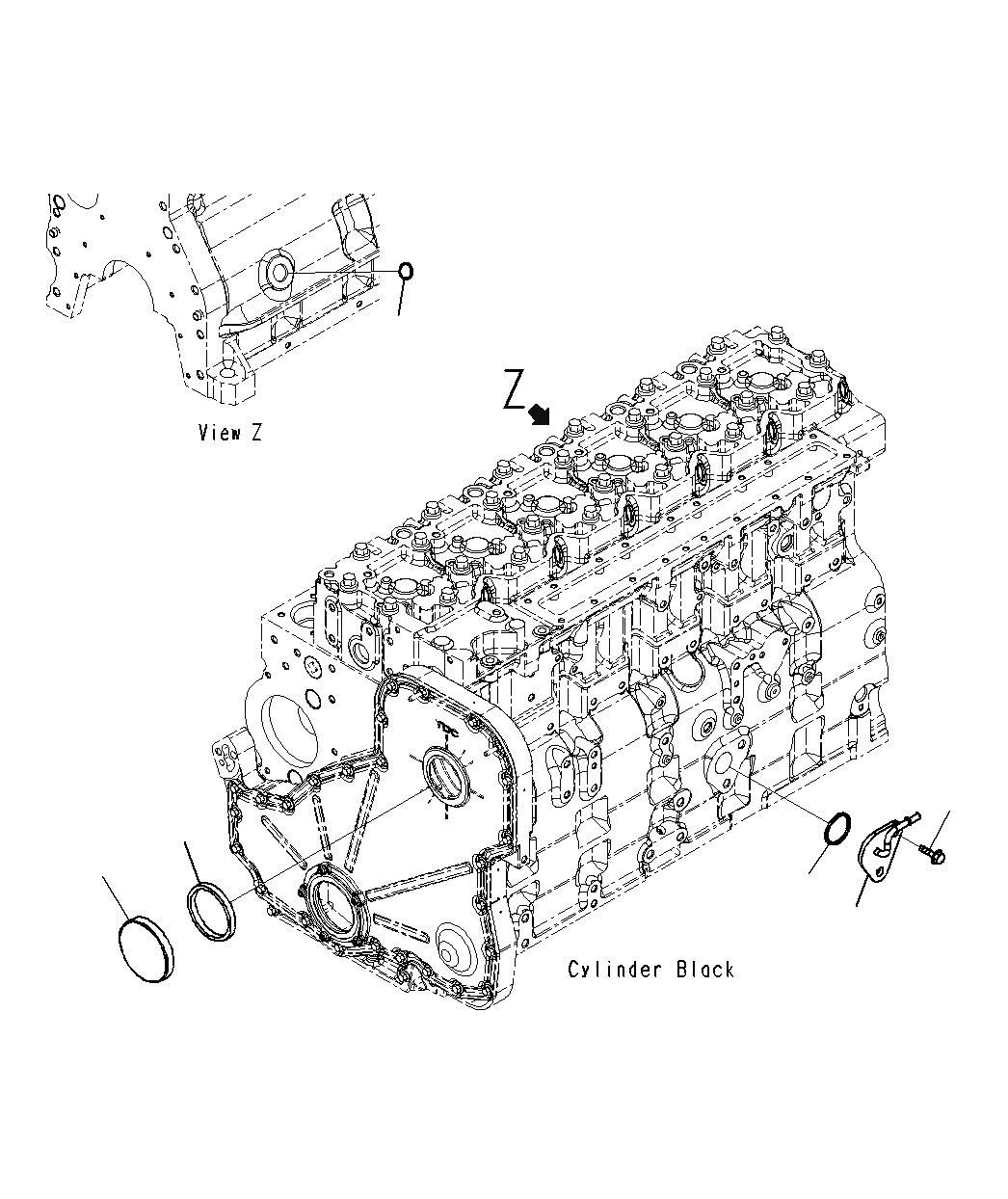 Схема запчастей Komatsu PC300-8M0 - БЛОК ЦИЛИНДРОВ COVER A