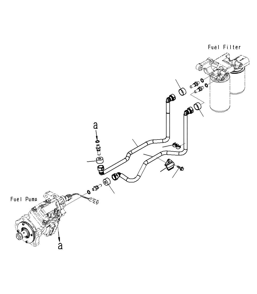 Схема запчастей Komatsu PC300-8M0 - ТРУБЫ ТОПЛ. ФИЛЬТРА A