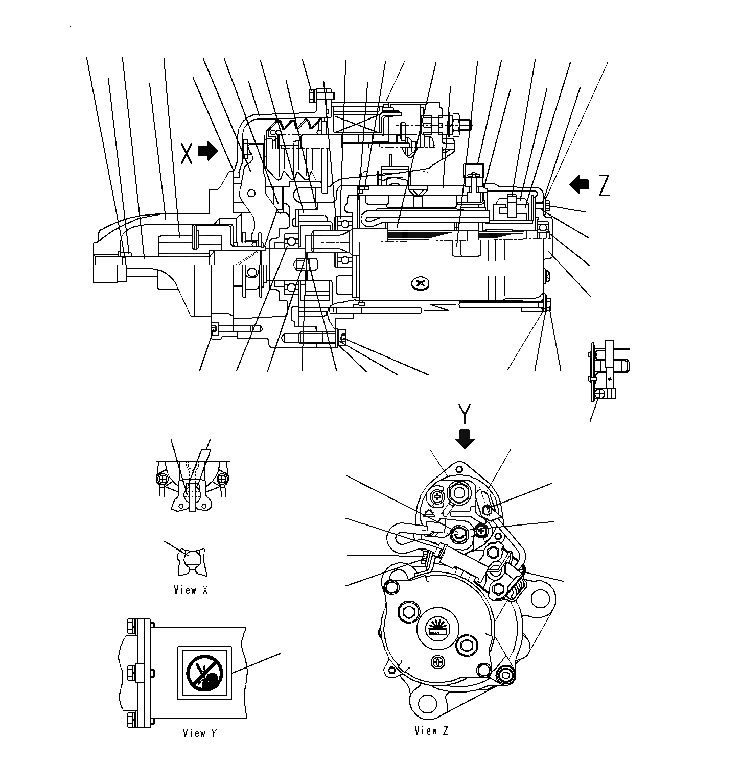 Схема запчастей Komatsu PC300-8M0 - СТАРТЕР (7.KW)(879-8788) A