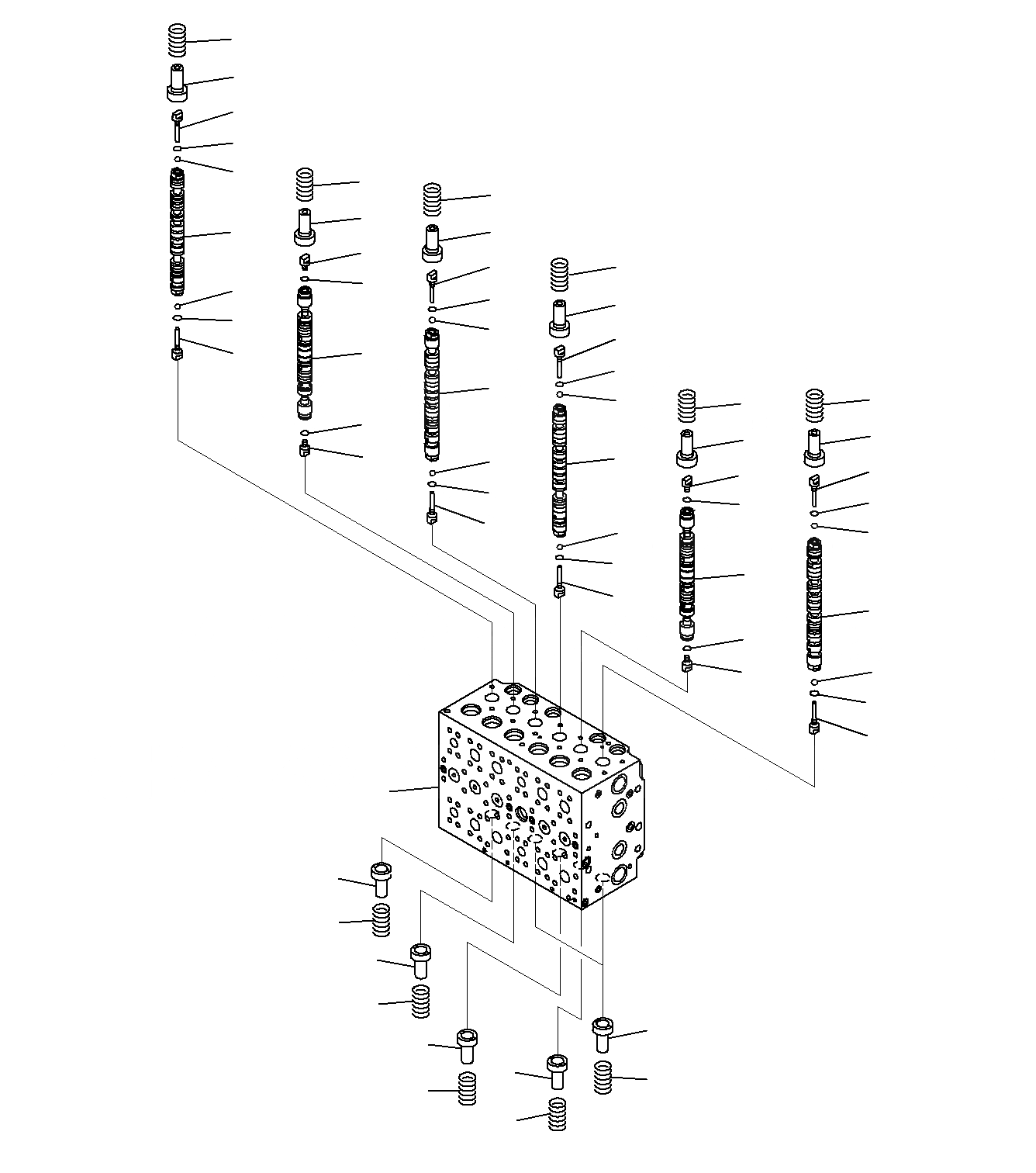 Схема запчастей Komatsu PC300-8M0 - УПРАВЛЯЮЩ. КЛАПАН (7-СЕКЦИОНН.)(/) H