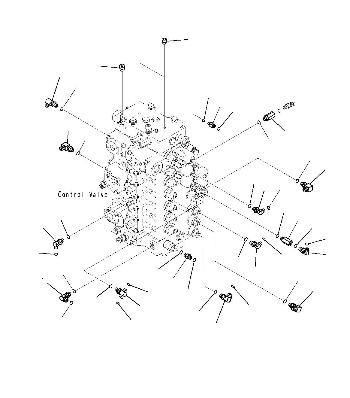 Схема запчастей Komatsu PC300-8M0 - УПРАВЛЯЮЩ. КЛАПАН (КОМПОНЕНТЫ)(/) H