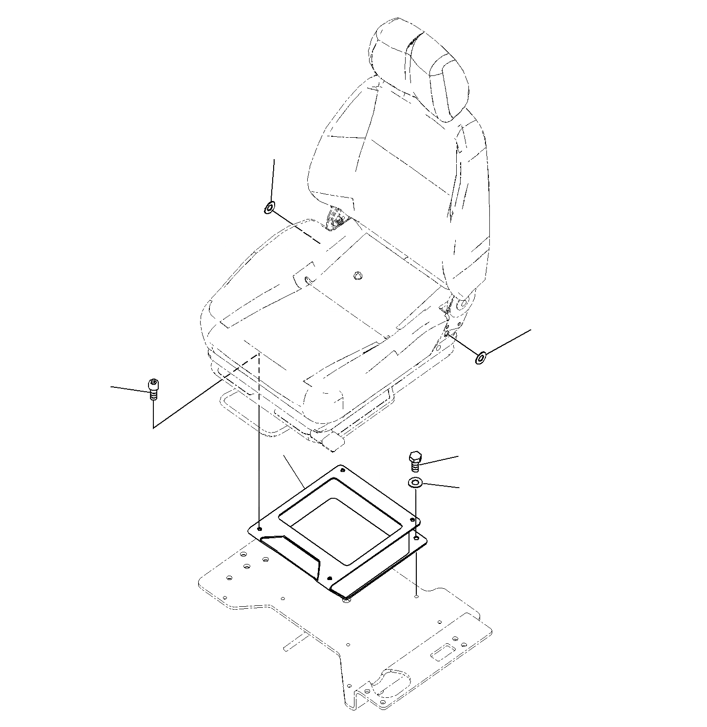 Схема запчастей Komatsu PC300-8M0 - СИДЕНЬЕ ОПЕРАТОРА, ЖЕСТК., КОРПУС K