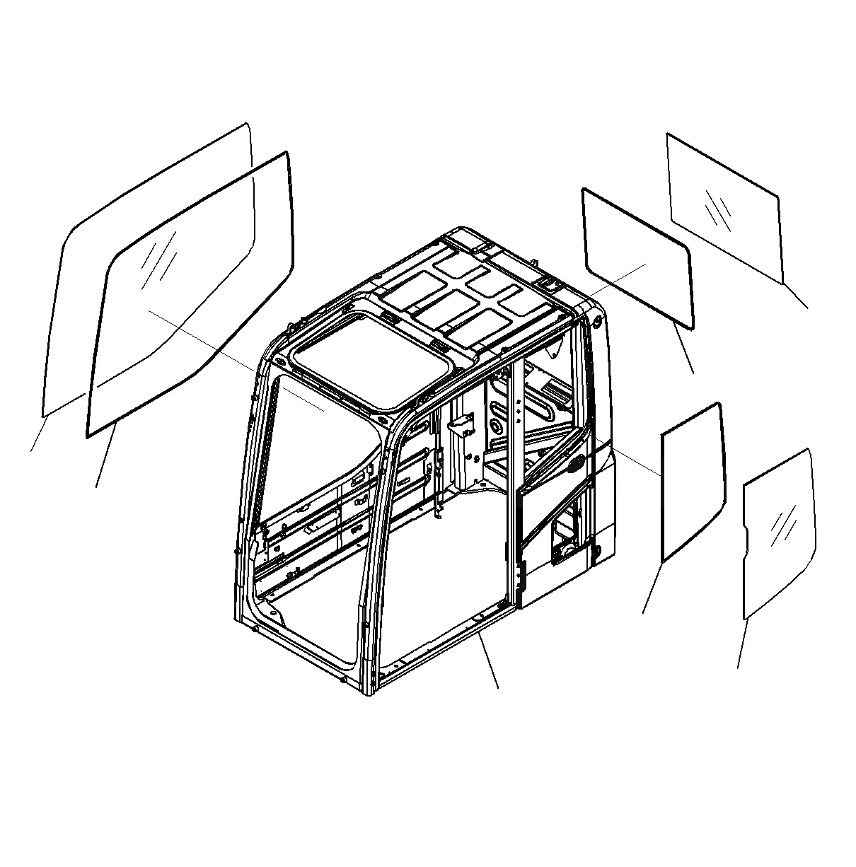 Схема запчастей Komatsu PC300-8M0 - КАБИНА (КОРПУС КАБИНЫ И ОКНА) K