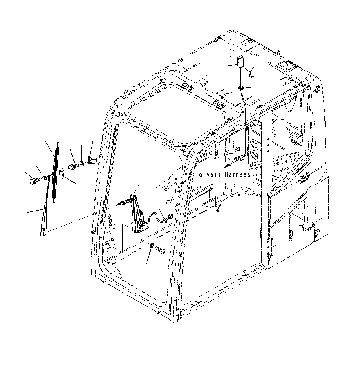 Схема запчастей Komatsu PC300-8M0 - КАБИНА (ДВОРНИКИ И ОСВЕЩЕНИЕ) K