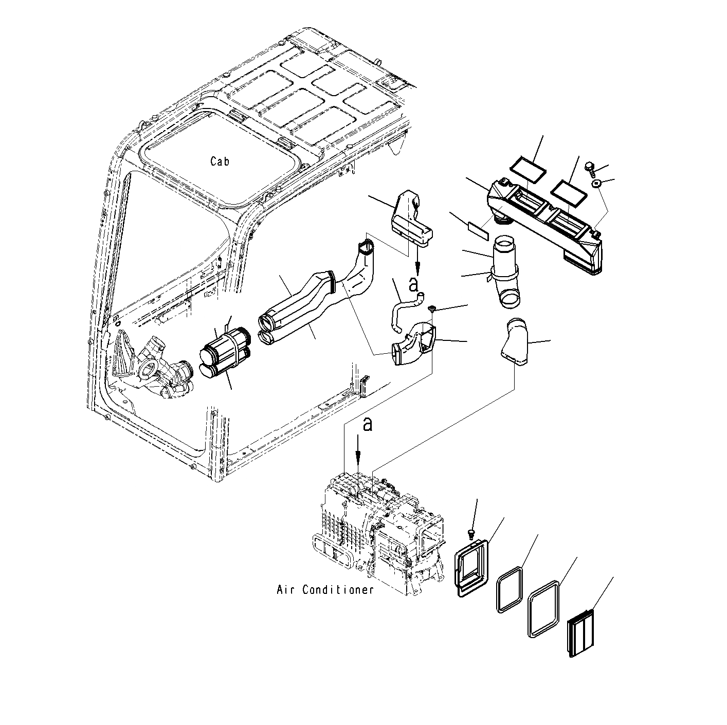 Схема запчастей Komatsu PC300-8M0 - КАБИНА (ВОЗДУХОВОД И FRESH ВОЗД. ФИЛЬТР.) K