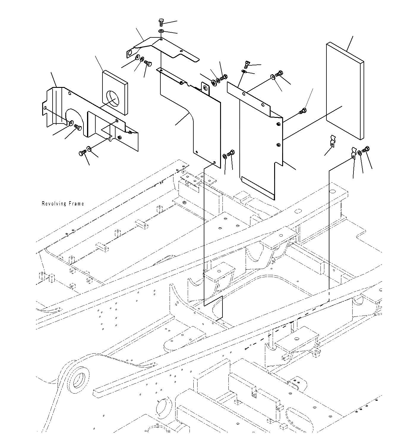 Схема запчастей Komatsu PC300-8M0 - КАБИНА ПЕРЕГОРОДКА., (/) M