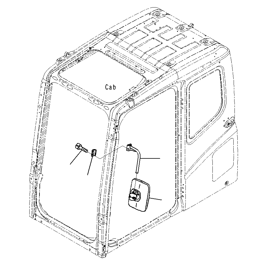 Схема запчастей Komatsu PC300-8M0 - ЗАДН.VIEW MIROR L.H M