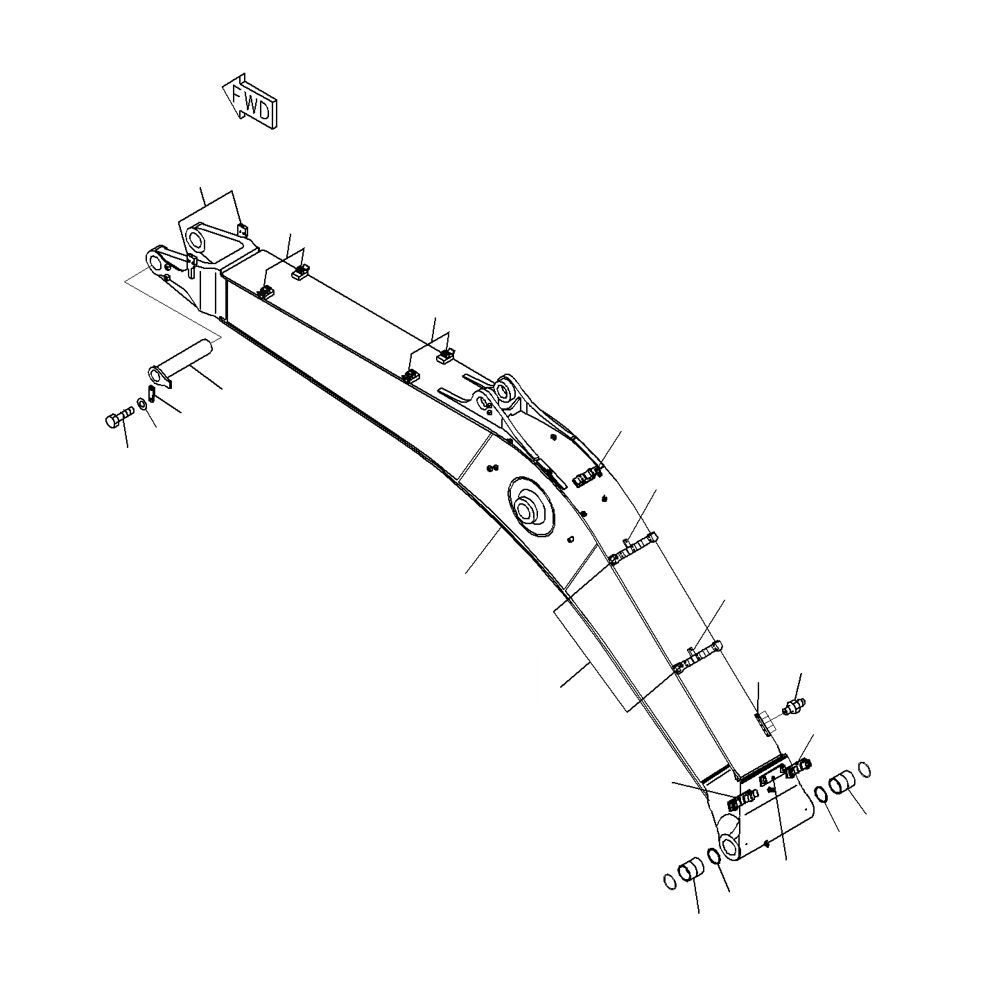 Схема запчастей Komatsu PC300-8M0 - СТРЕЛА (СТРЕЛА И ВЕРХН. ПАЛЕЦ)(100 ЧАСОВ)(MM)(ОПЦ.) T