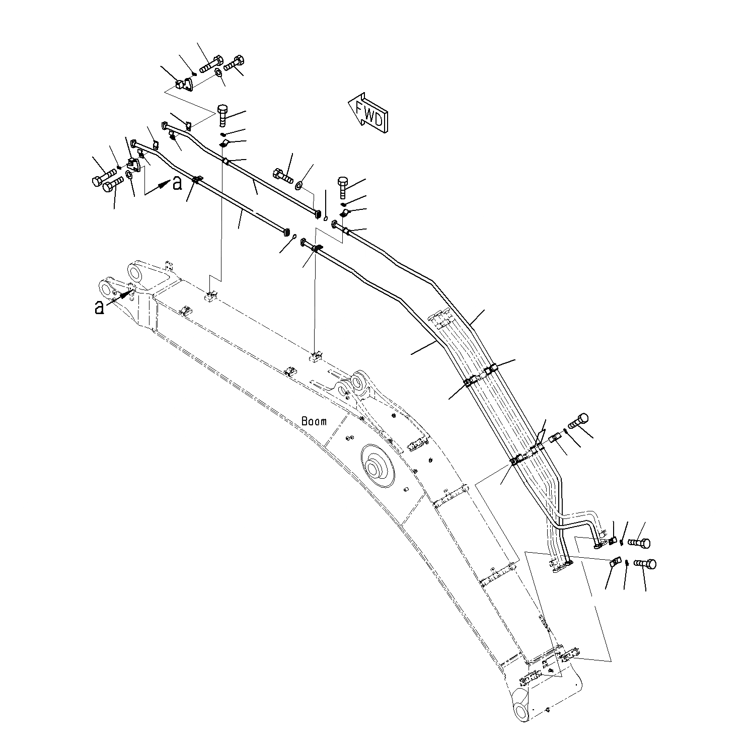 Схема запчастей Komatsu PC300-8M0 - СТРЕЛА (ЦИЛИНДР КОВША ТРУБЫ)(100 ЧАСОВ)(MM)(ОПЦ.) T