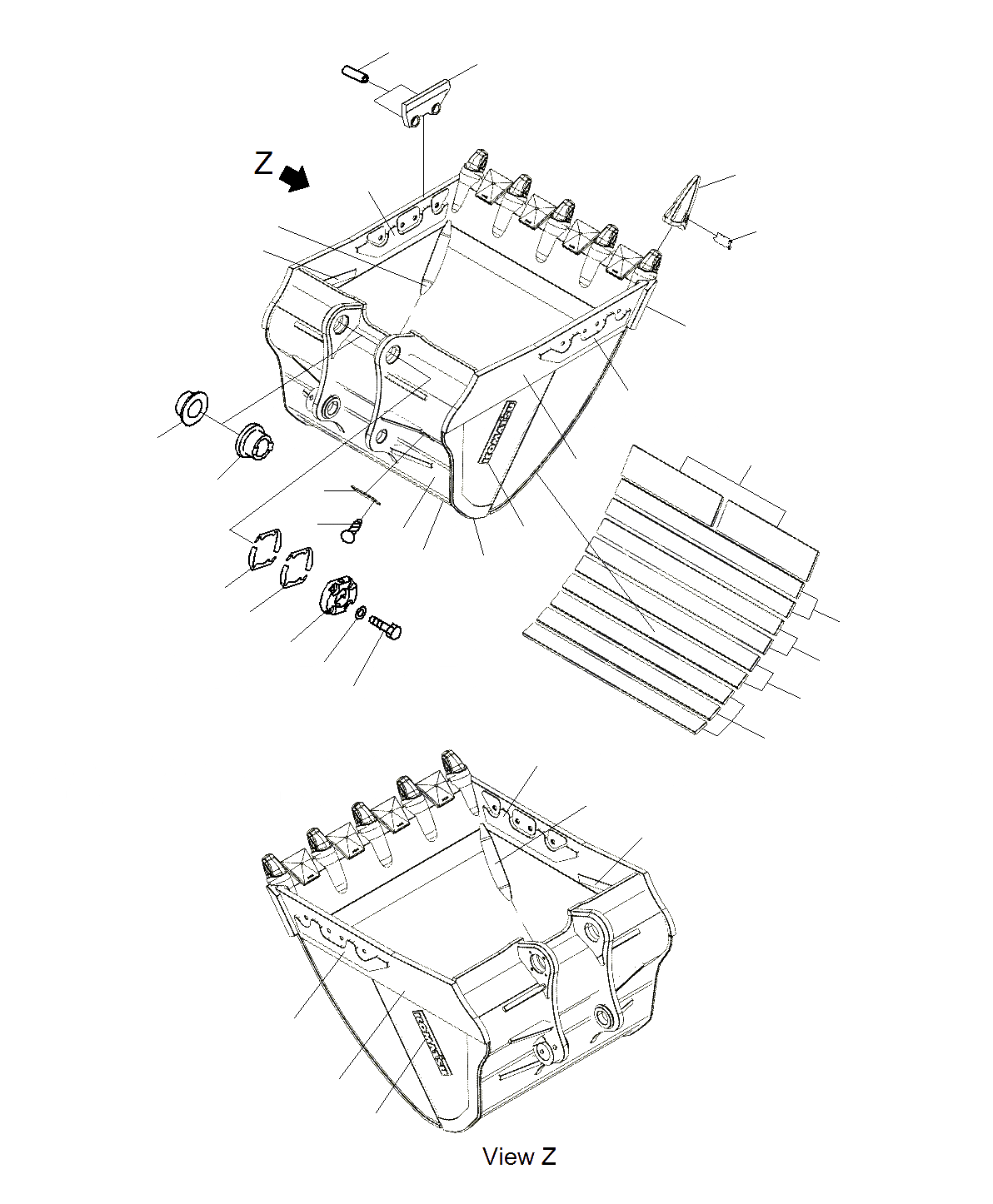 Схема запчастей Komatsu PC300-8M0 - КОВШ .M (ME КОВШ)(STD) T