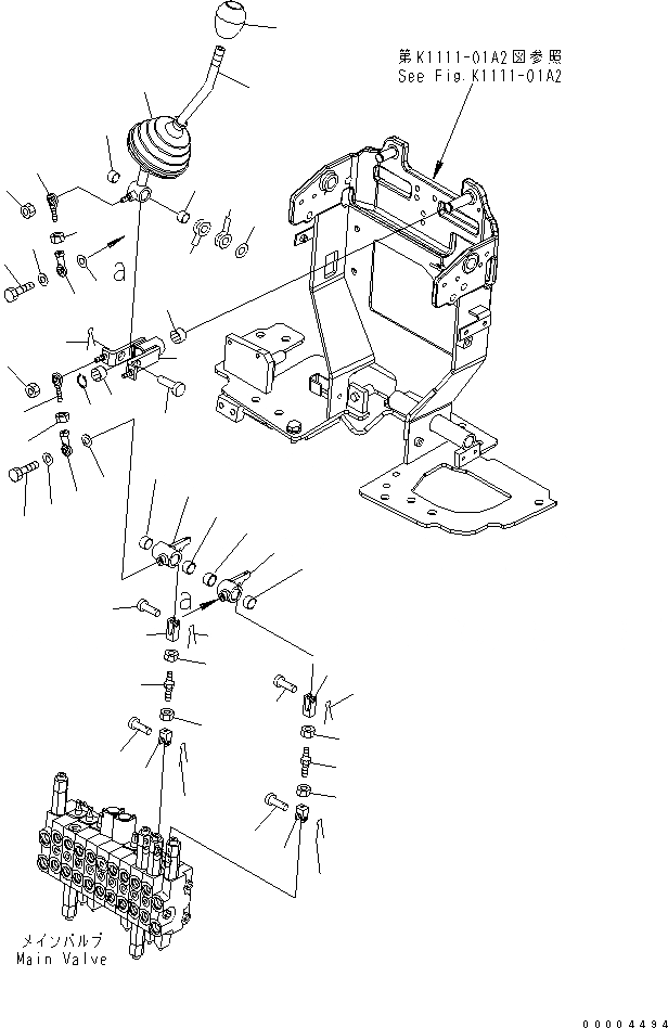 Схема запчастей Komatsu MX09 - ОСНОВН. РЫЧАГ УПРАВЛ-Я (ПОВОРОТН. И РУКОЯТЬ) (ISO SHIFT PATTERN) КАБИНА ОПЕРАТОРА И СИСТЕМА УПРАВЛЕНИЯ