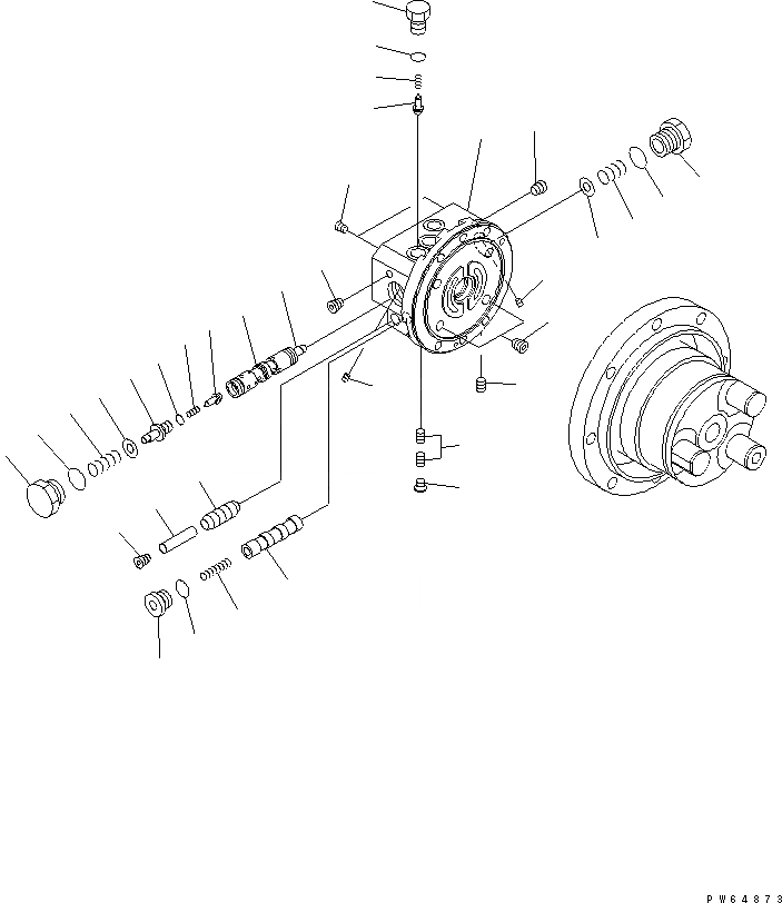 Схема запчастей Komatsu MX09 - МОТОР ХОДА (/) (ВНУТР. ЧАСТИ) ОСНОВН. КОМПОНЕНТЫ И РЕМКОМПЛЕКТЫ