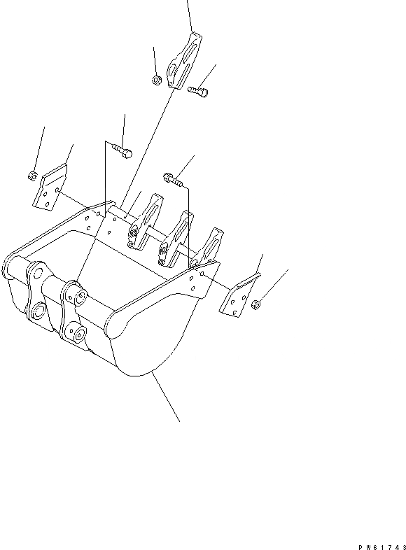 Схема запчастей Komatsu MX15 - КОВШ¤ .M (MINI .M) MM ШИР. РАБОЧЕЕ ОБОРУДОВАНИЕ