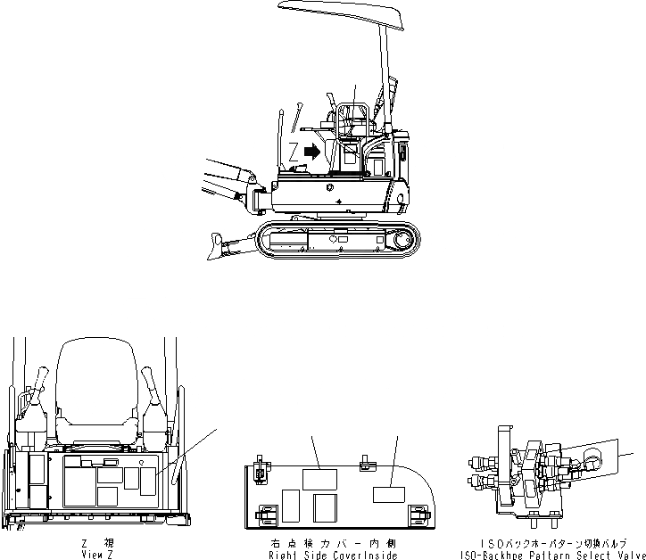 Схема запчастей Komatsu MX182 - МАРКИРОВКА (OPERATING ПЛАСТИНА) (ISO-ЭКСКАВАТ. PATTERN) МАРКИРОВКА