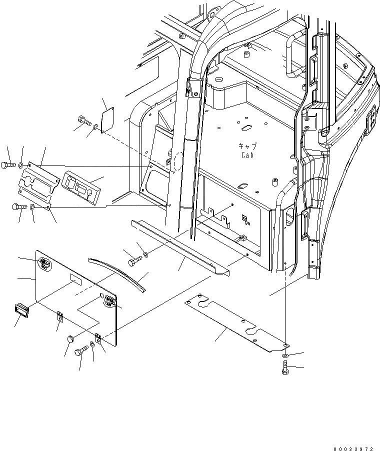 Схема запчастей Komatsu MX202 - КАБИНА (COVER) КАБИНА ОПЕРАТОРА И СИСТЕМА УПРАВЛЕНИЯ
