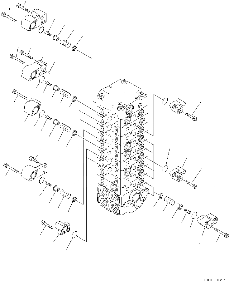 Схема запчастей Komatsu MX202 - ОСНОВН. КЛАПАН (9-КЛАПАН) (7/) ОСНОВН. КОМПОНЕНТЫ И РЕМКОМПЛЕКТЫ