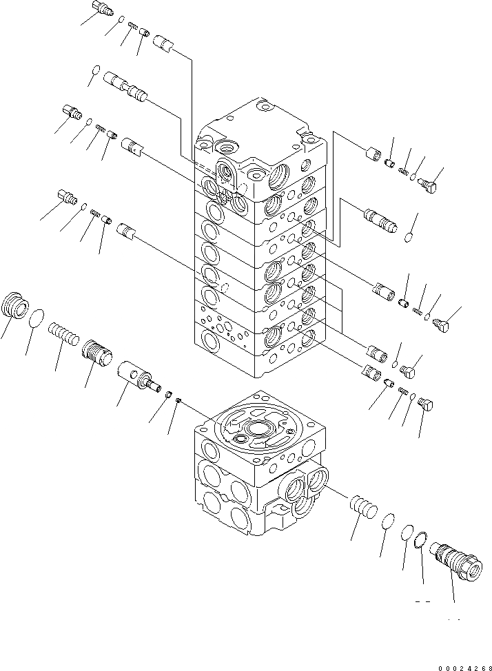 Схема запчастей Komatsu MX202 - ОСНОВН. КЛАПАН (9-КЛАПАН) (8/) ОСНОВН. КОМПОНЕНТЫ И РЕМКОМПЛЕКТЫ