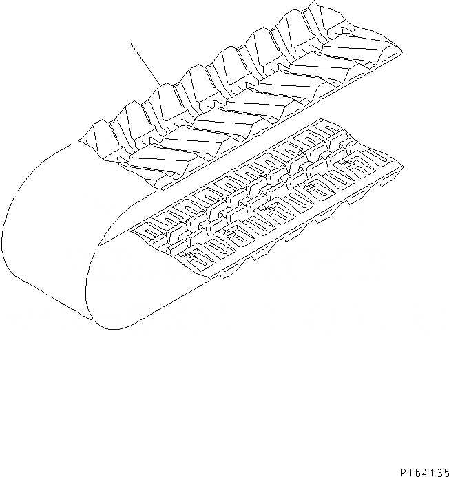 Схема запчастей Komatsu MX27 - ГУСЕНИЦЫ (РЕЗИН. SHOE) (MM ШИР.) ХОДОВАЯ