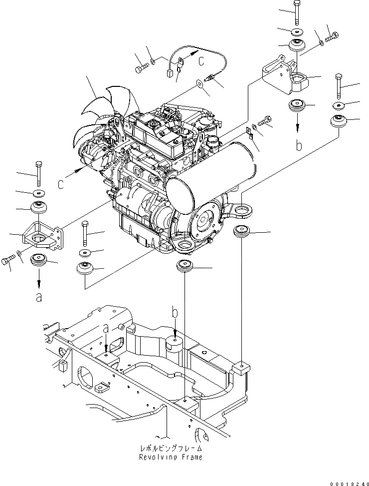 Схема запчастей Komatsu MX352 - КРЕПЛЕНИЕ ДВИГАТЕЛЯ (С КОНДИЦИОНЕРОМ) КОМПОНЕНТЫ ДВИГАТЕЛЯ
