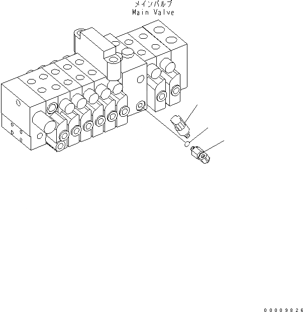 Схема запчастей Komatsu MX352 - ОСНОВН. КЛАПАН (СИГНАЛ ХОДА) ГИДРАВЛИКА
