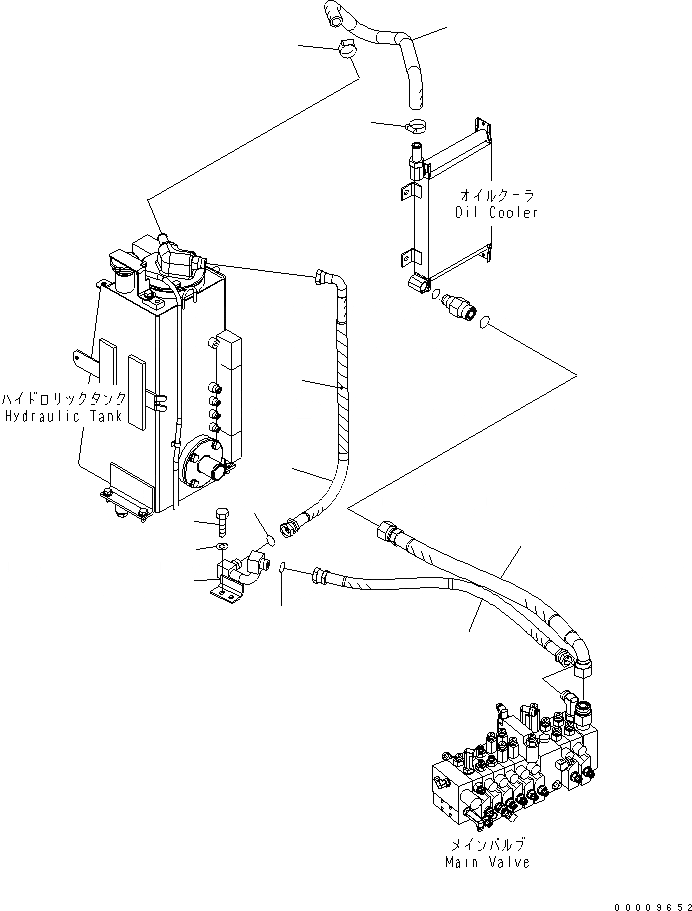 Схема запчастей Komatsu MX352 - ВОЗВРАТ. ЛИНИЯ ГИДРАВЛИКА