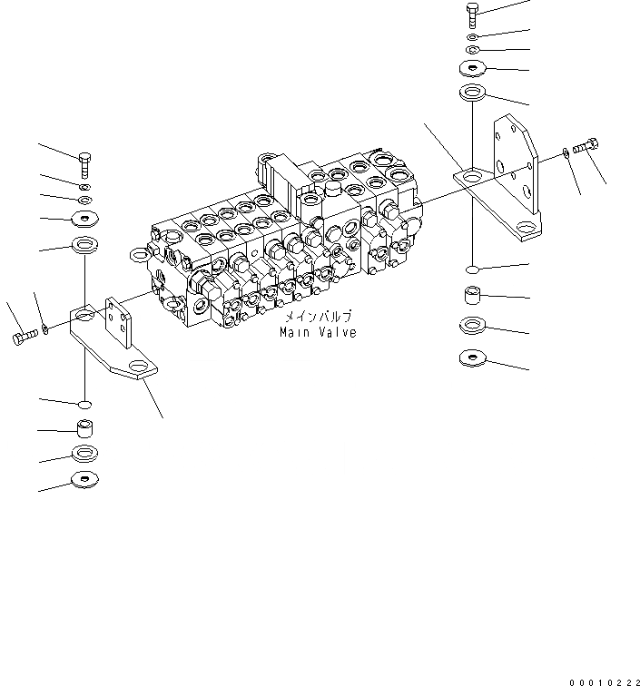 Схема запчастей Komatsu MX502 - ОСНОВН. КЛАПАН (КОРПУС) ГИДРАВЛИКА