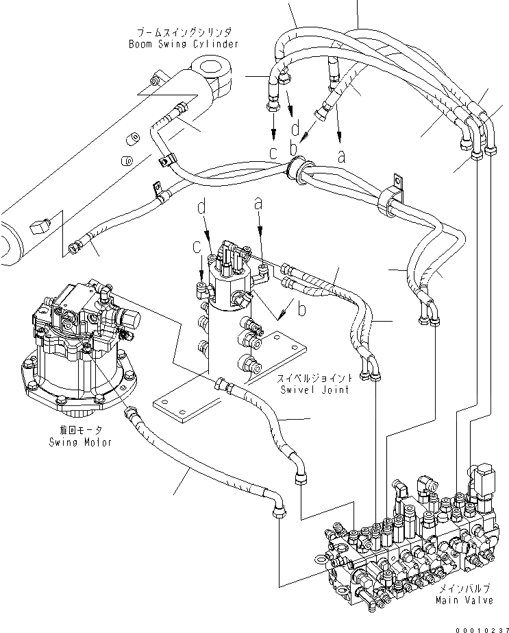 Схема запчастей Komatsu MX502 - ЛИНИЯ АКТУАТОРА (ВНУТР. ЛИНИЯ) ГИДРАВЛИКА