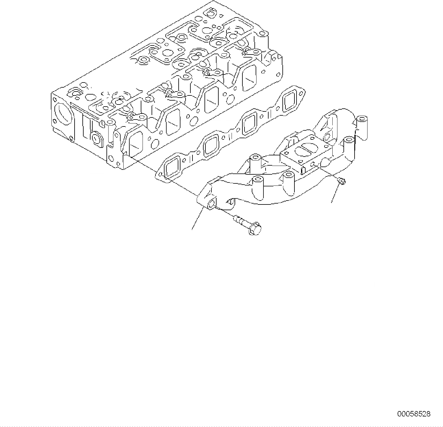 Схема запчастей Komatsu PC118MR-8 - ВЫПУСКНОЙ КОЛЛЕКТОР ДВИГАТЕЛЬ ГОЛОВКА ЦИЛИНДРОВ И ITS КОМПОНЕНТЫ