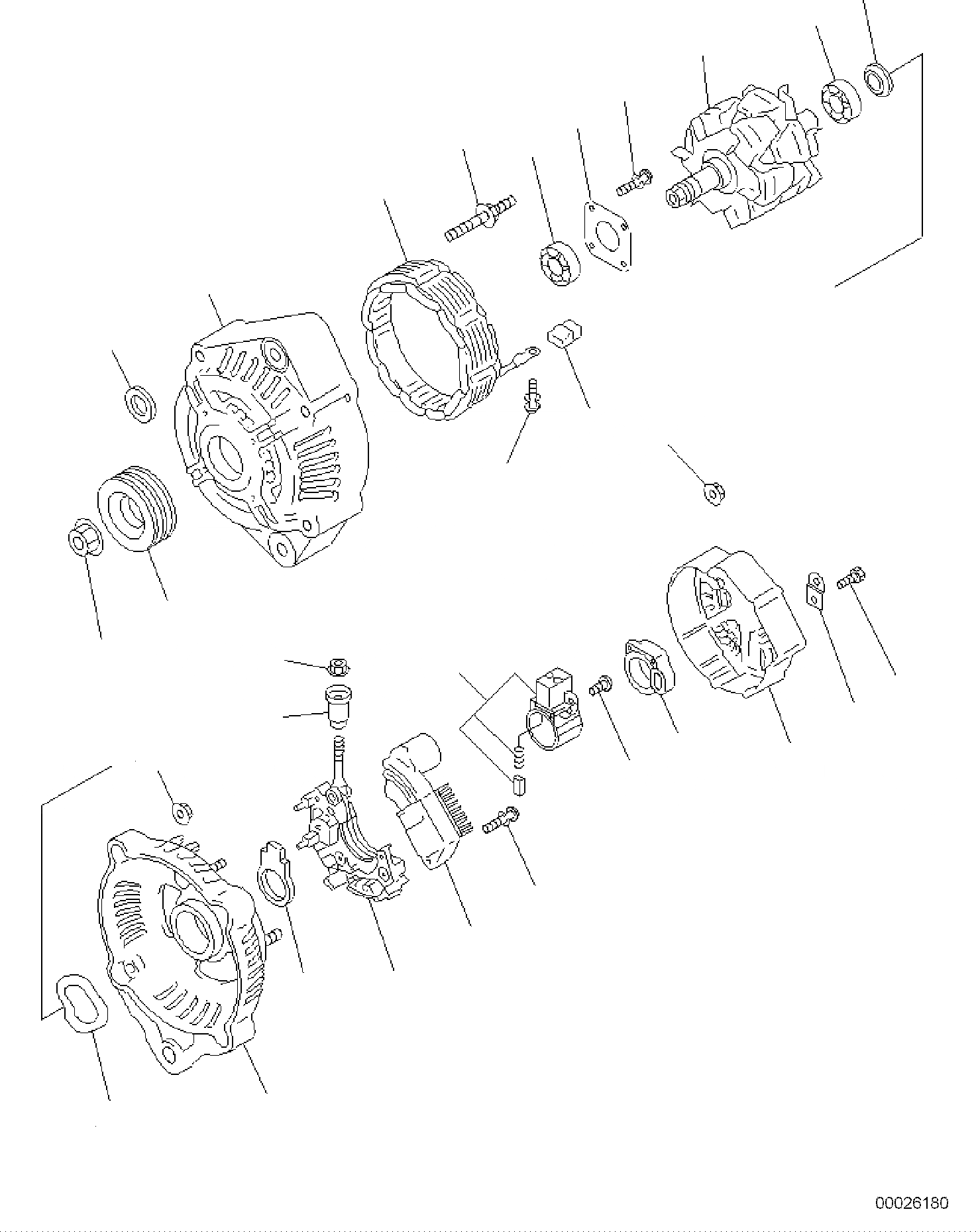 Схема запчастей Komatsu PC118MR-8 - ГЕНЕРАТОР (A) (ВНУТР. ЧАСТИ) ДВИГАТЕЛЬ ЭЛЕКТРИКА