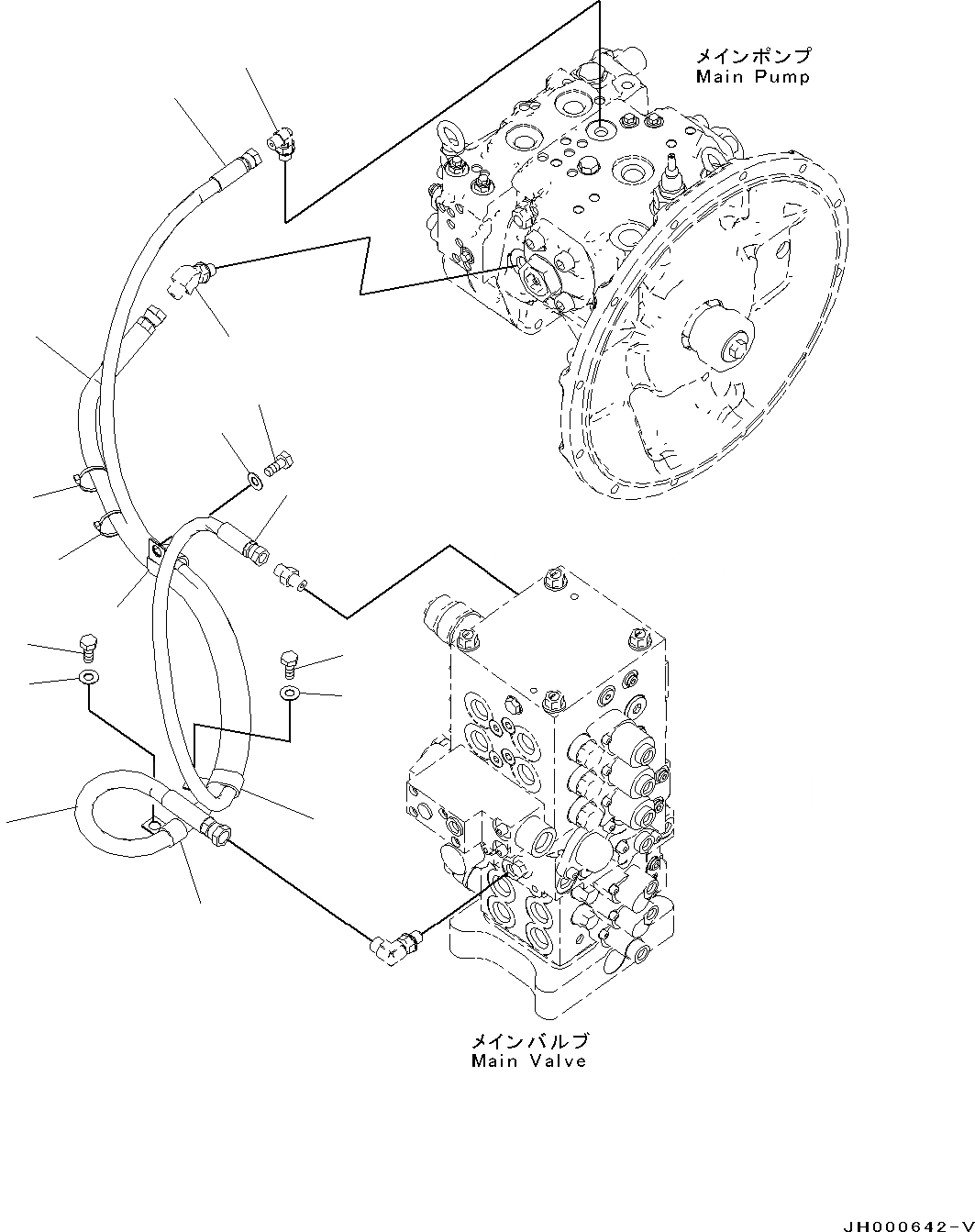 Схема запчастей Komatsu PC130-8 - LS ТРУБЫ LS ТРУБЫ