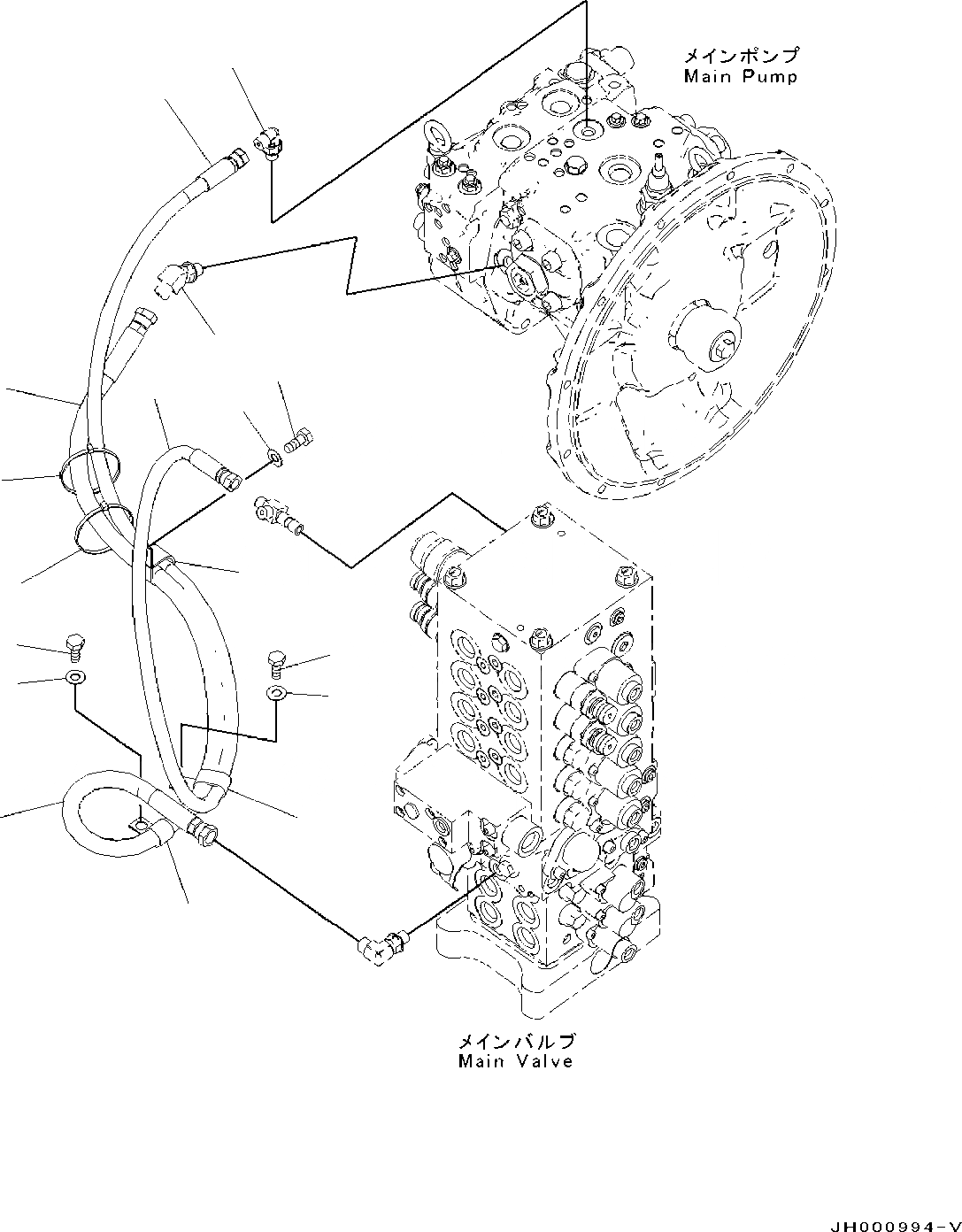 Схема запчастей Komatsu PC130-8 - LS ТРУБЫ, -АКТУАТОР LS ТРУБЫ, -АКТУАТОР