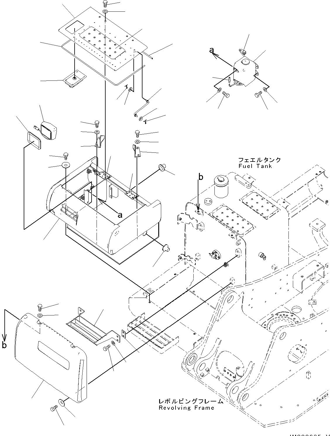 Схема запчастей Komatsu PC130-8 -  КОРПУС, RHS  КОРПУС, RHS