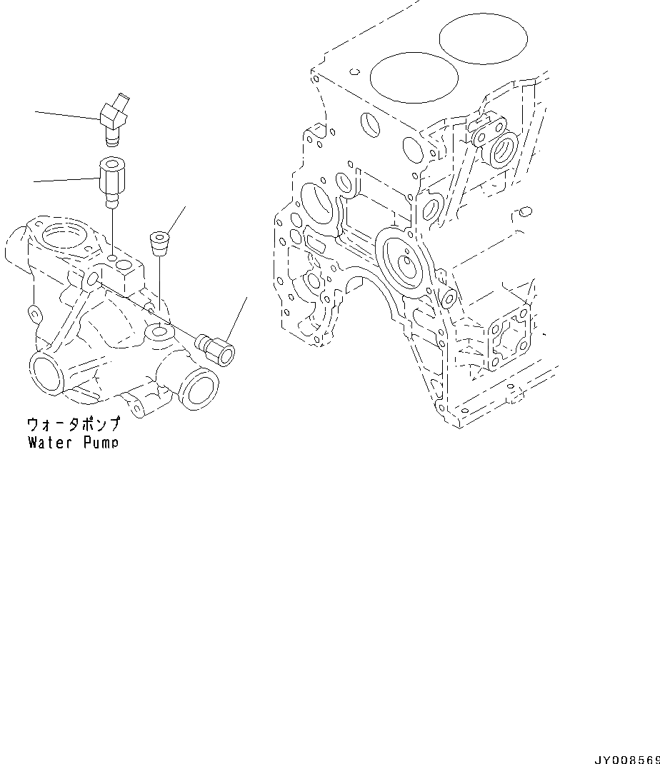 Схема запчастей Komatsu SAA4D95LE-5D - ВОДЯНАЯ ПОМПА, АДАПТЕР ВОДЯНАЯ ПОМПА, АДАПТЕР