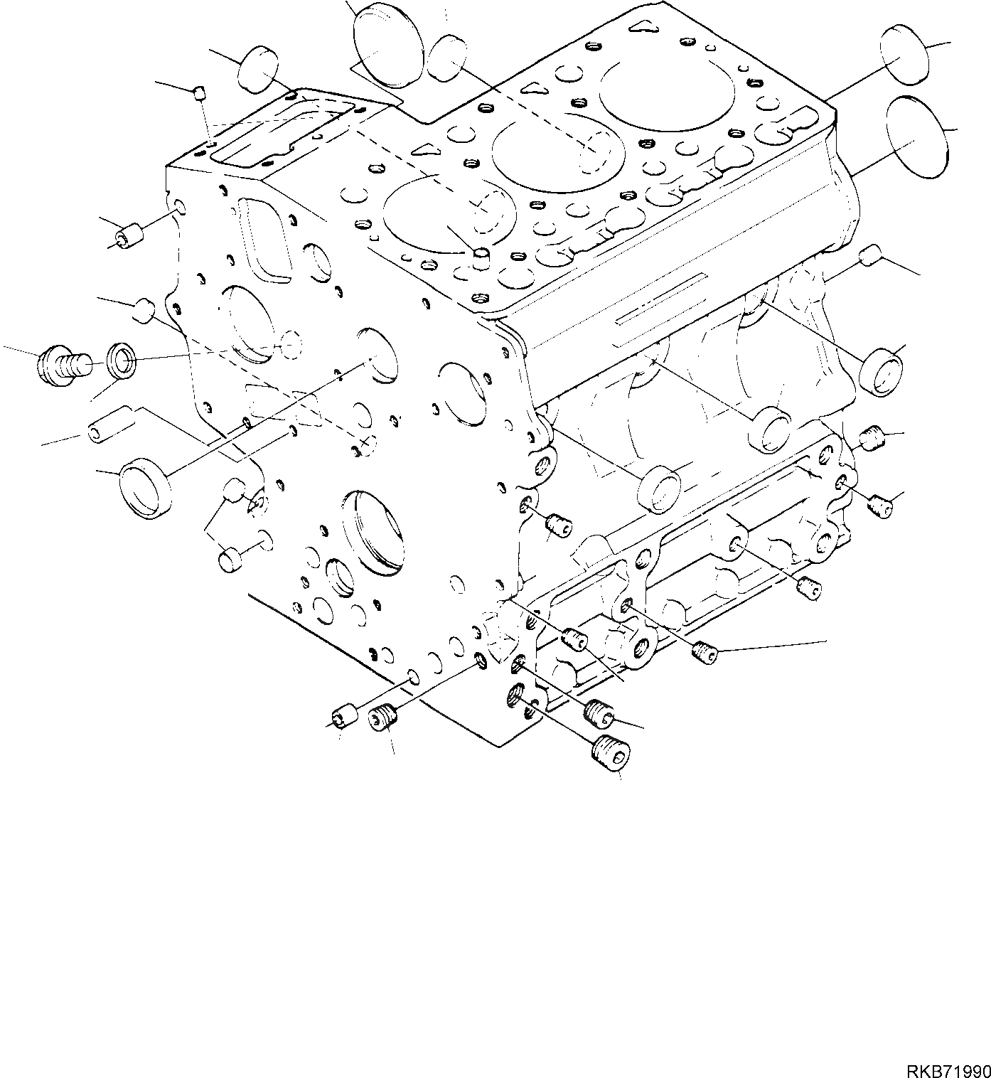 Схема запчастей Komatsu PC14R-3 HS - БЛОК ЦИЛИНДРОВ (/) ДВИГАТЕЛЬ