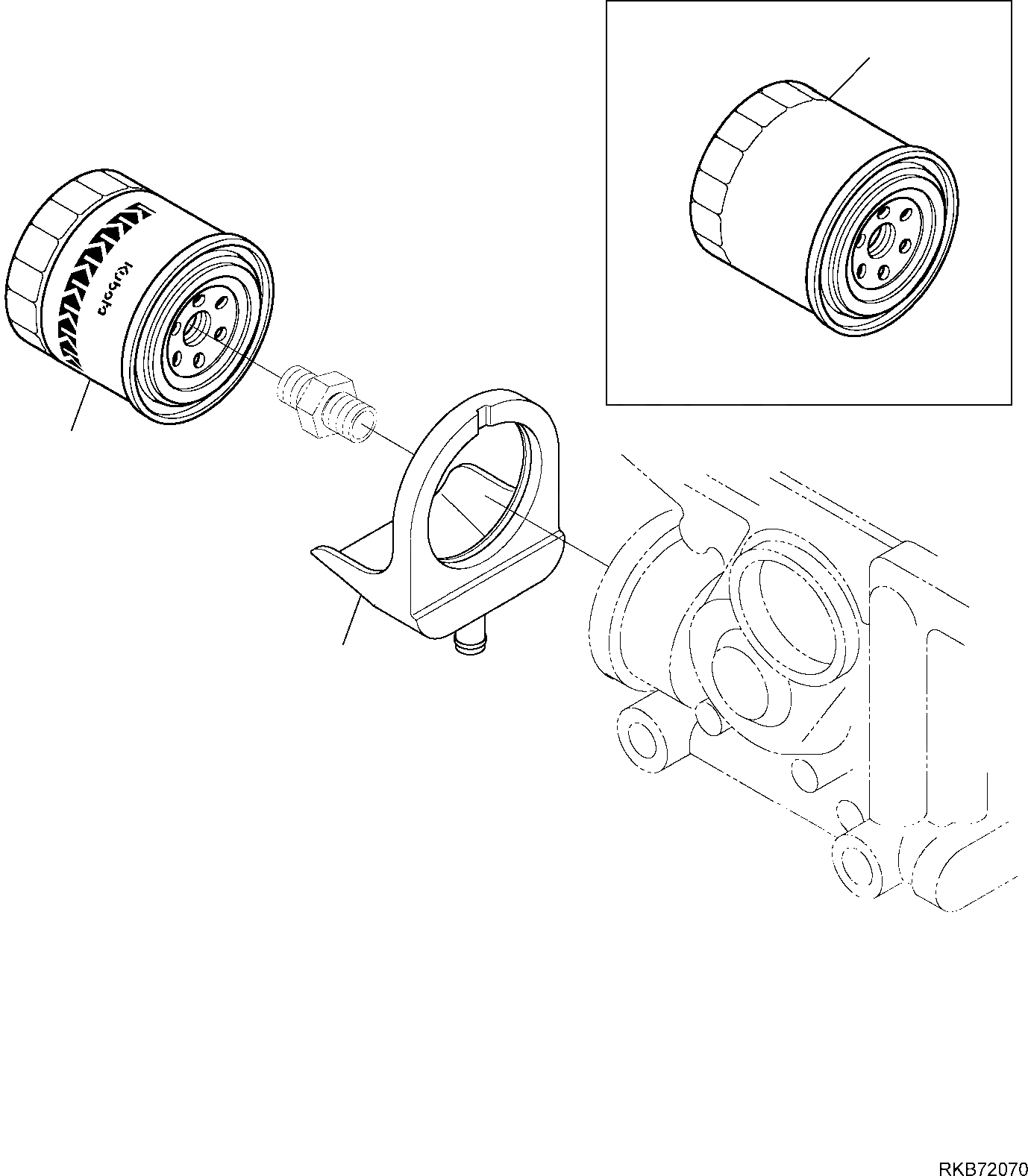 Схема запчастей Komatsu PC14R-3 HS - МАСЛ. ФИЛЬТР ДВИГАТЕЛЬ