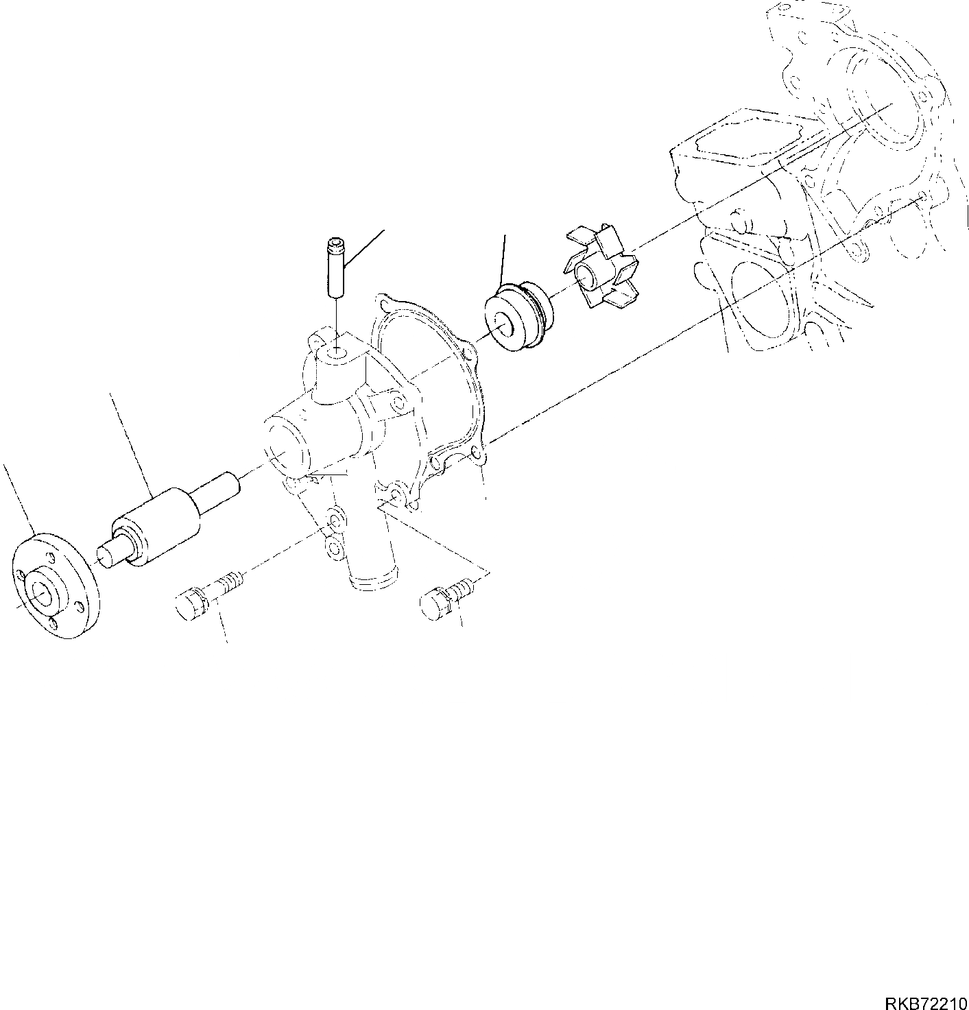 Схема запчастей Komatsu PC14R-3 HS - ВОДЯНАЯ ПОМПА ДВИГАТЕЛЬ