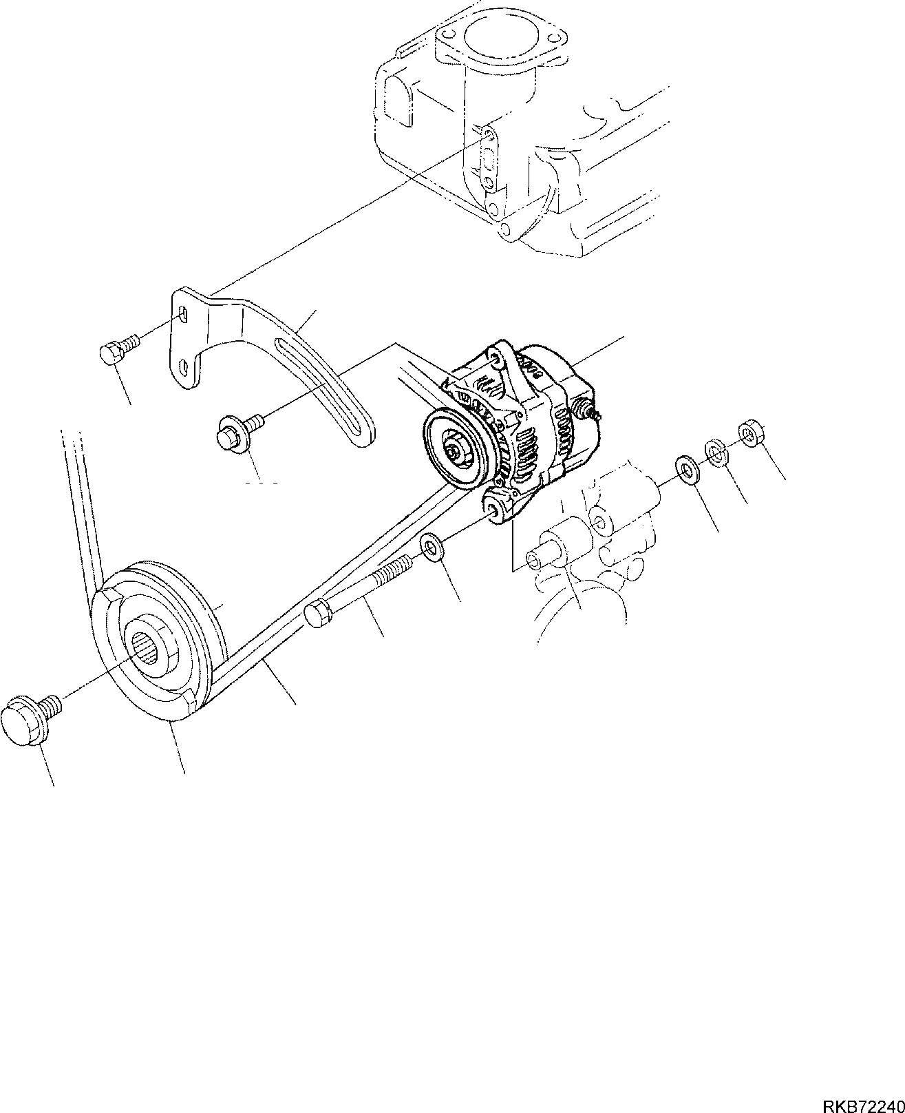 Схема запчастей Komatsu PC14R-3 HS - ГЕНЕРАТОР (/) ДВИГАТЕЛЬ