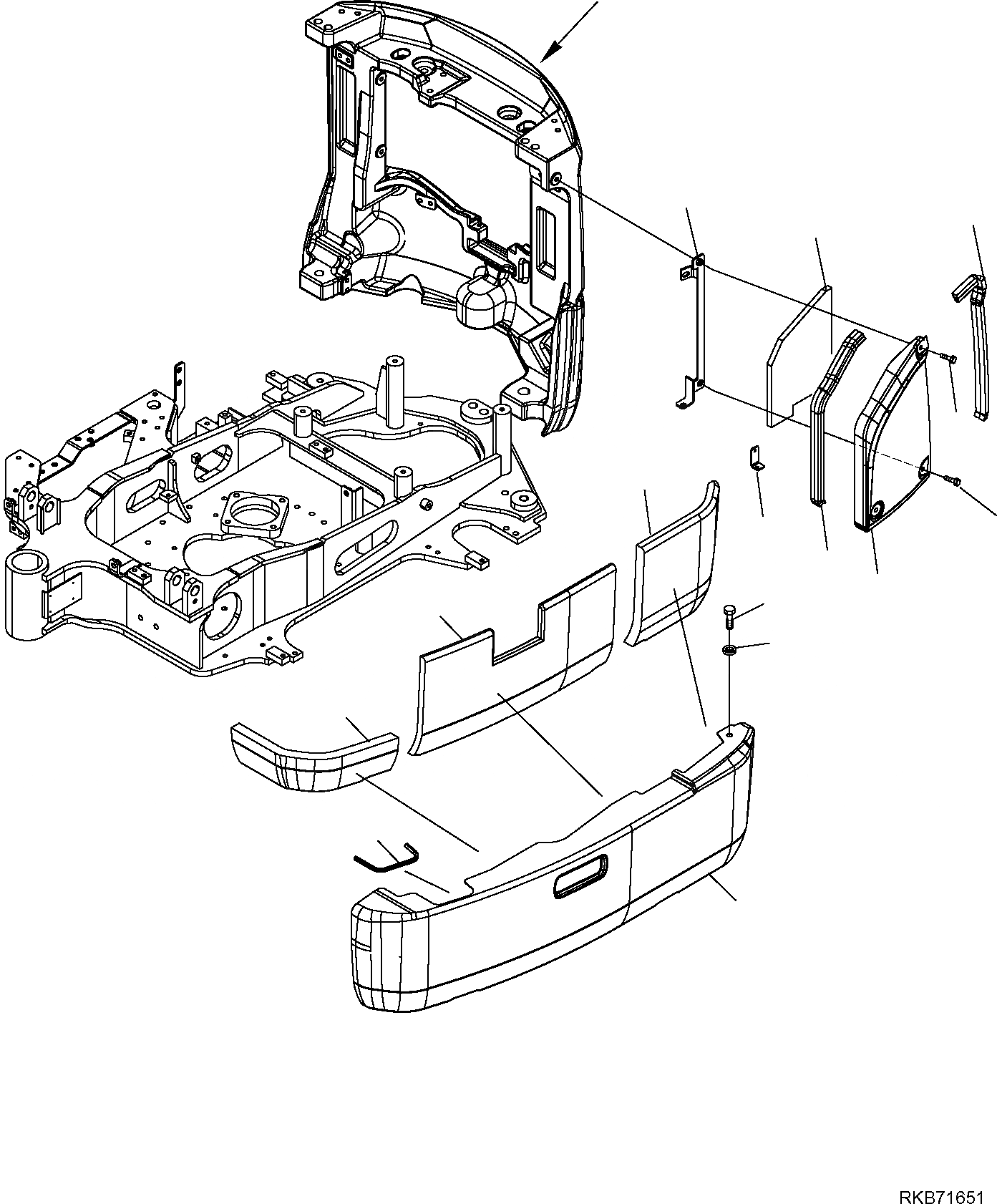 Схема запчастей Komatsu PC14R-3 HS - ЛЕВ. COVER ЧАСТИ КОРПУСА И КАБИНА