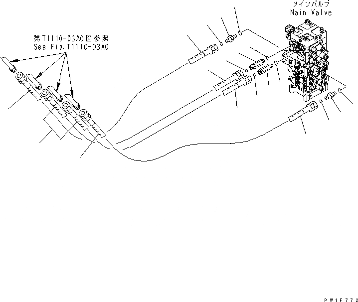 Схема запчастей Komatsu PC160LC-7 - РУКОЯТЬ И ЛИНИЯ КОВША ГИДРАВЛИКА