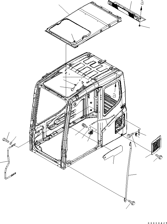 Схема запчастей Komatsu PC160LC-7 - КАБИНА (АКСЕССУАРЫ)(№B-B99) КАБИНА ОПЕРАТОРА И СИСТЕМА УПРАВЛЕНИЯ