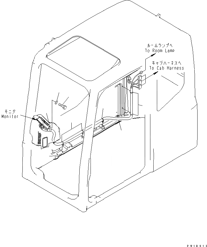 Схема запчастей Komatsu PC160LC-7 - КАБИНА (ЭЛЕКТРОПРОВОДКА)(№B-B99) КАБИНА ОПЕРАТОРА И СИСТЕМА УПРАВЛЕНИЯ